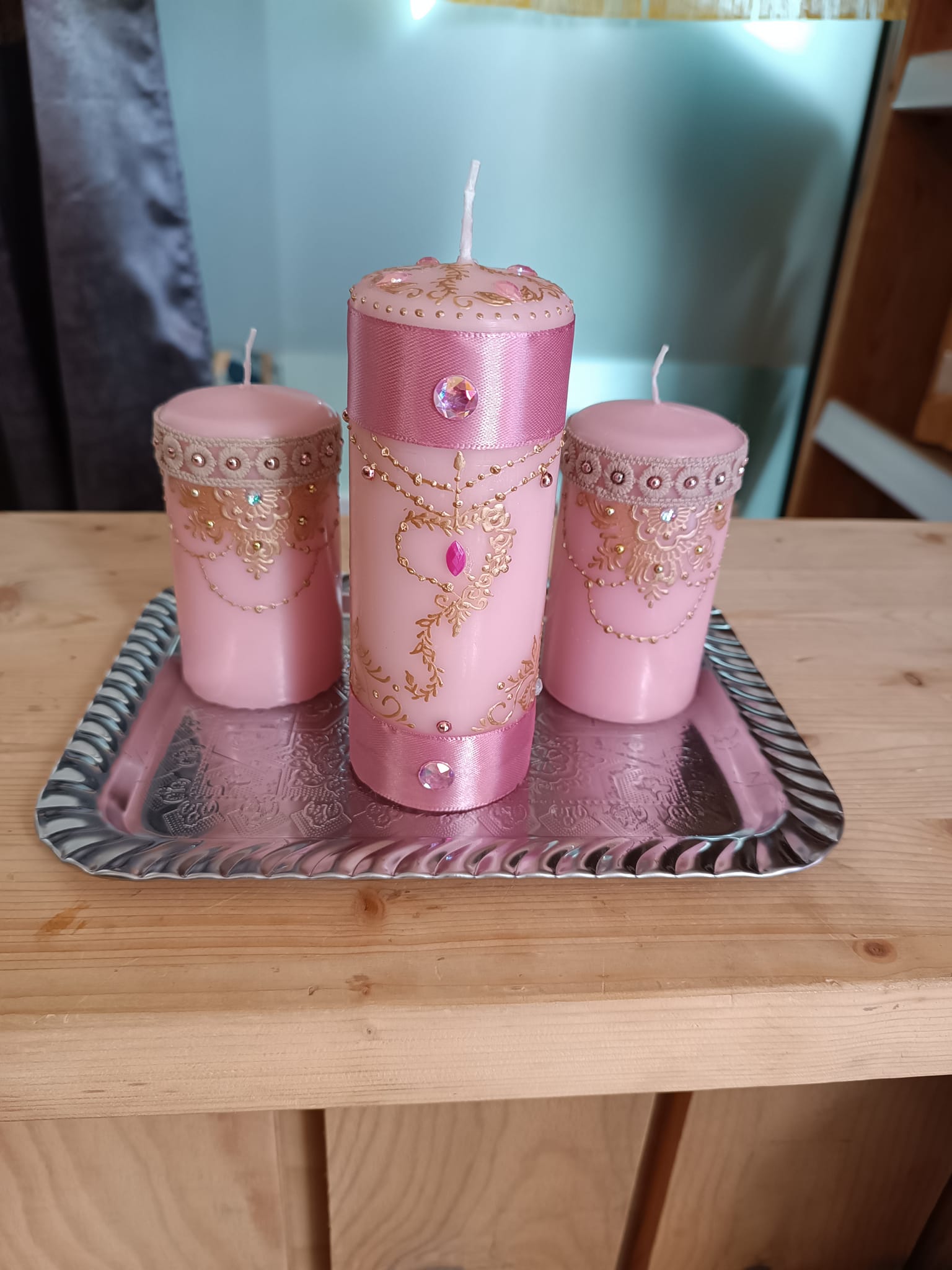 Bougies personnalisées - ensemble rose – Image 3