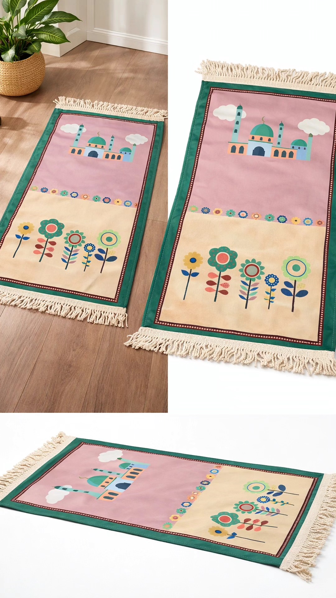 Tapis de prière enfant fleuri – Image 2