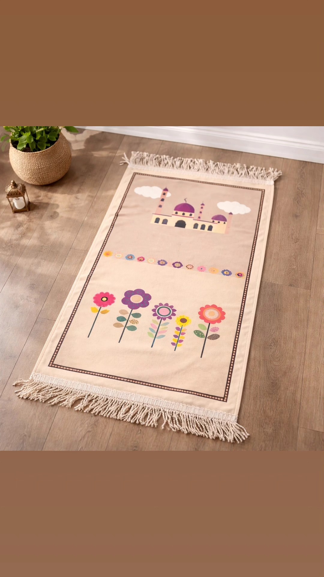 Tapis de prière enfant fleuri