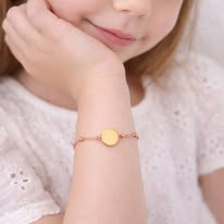 Alternative view of Bracelet petite fille - rond doré