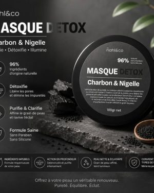 Alternative view of Masque visage charbon nigelle