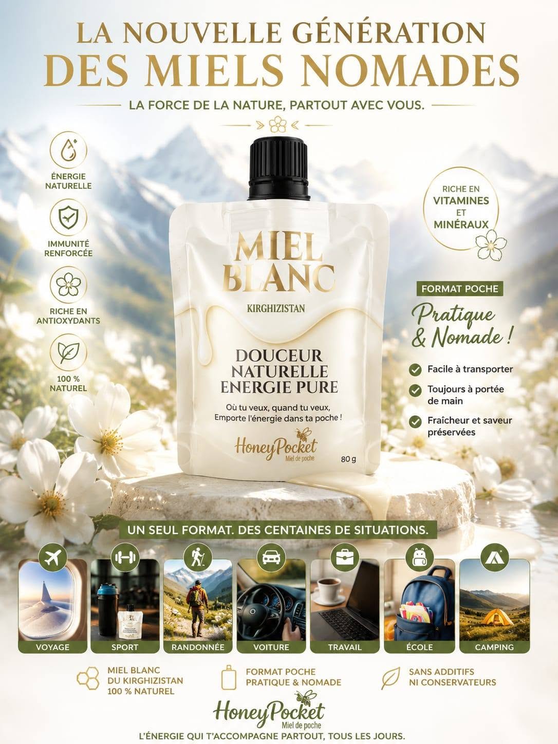 Honey pocket : Miel blanc du Kirghizistan – Image 2