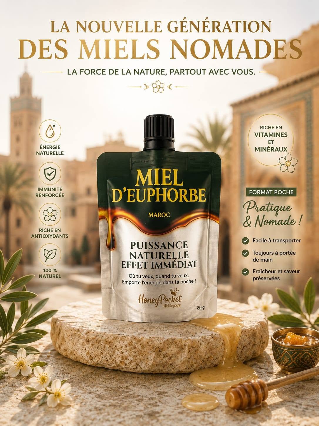Honey pocket : Miel d'Euphorbe du Maroc (Daghmous)