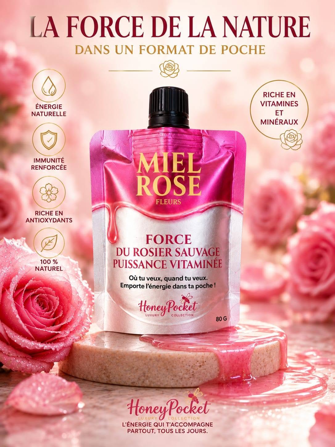 Honey pocket - Miel Rose de Russie