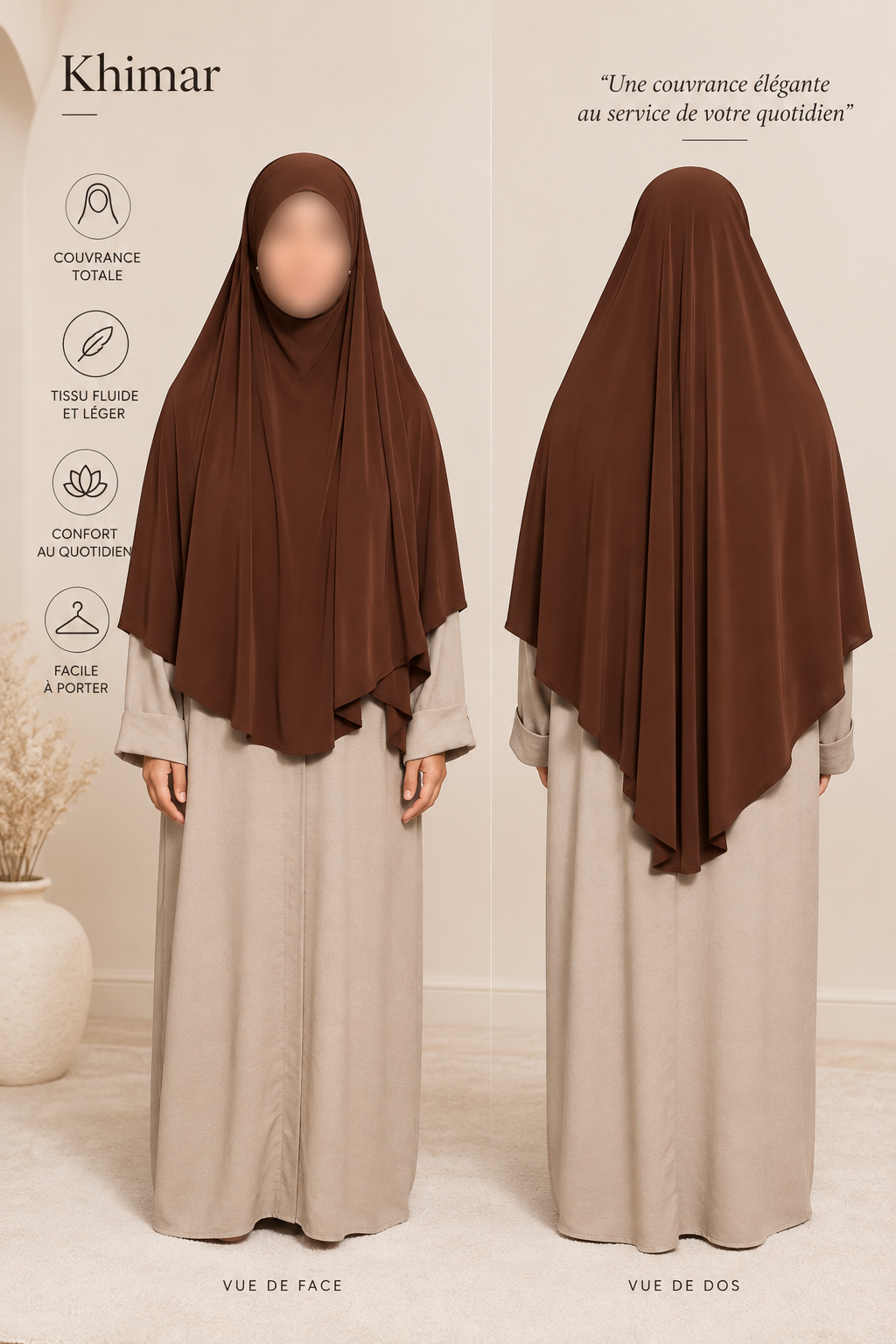 Khimar mi-long jersey premium
