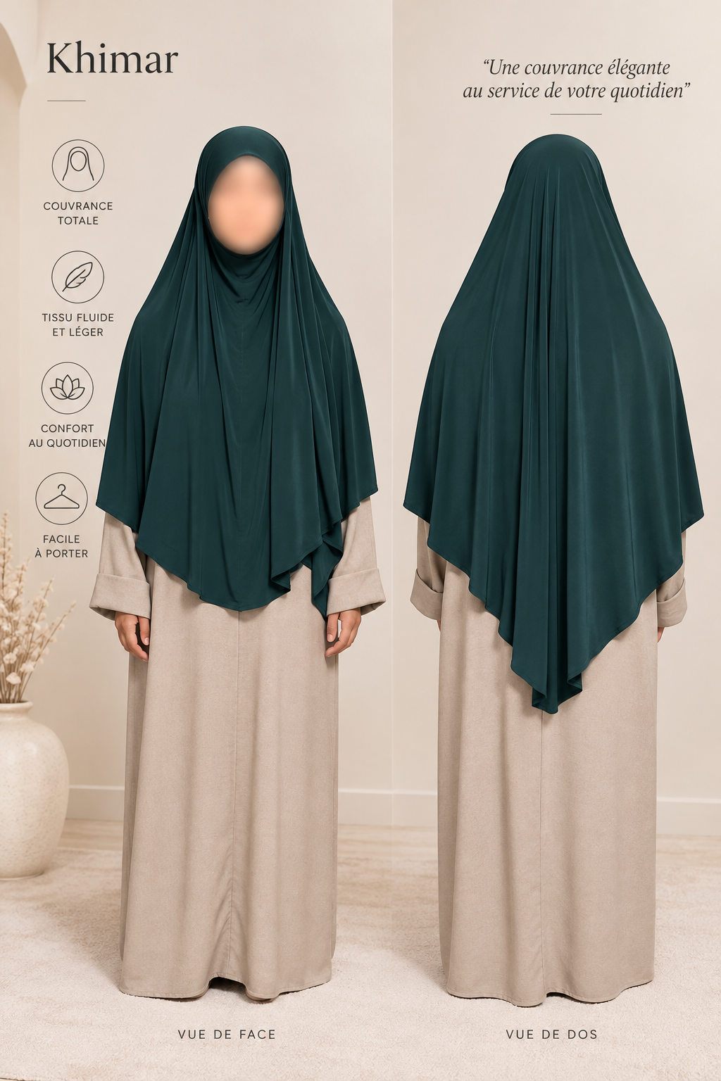 Khimar mi-long jersey premium – Image 2